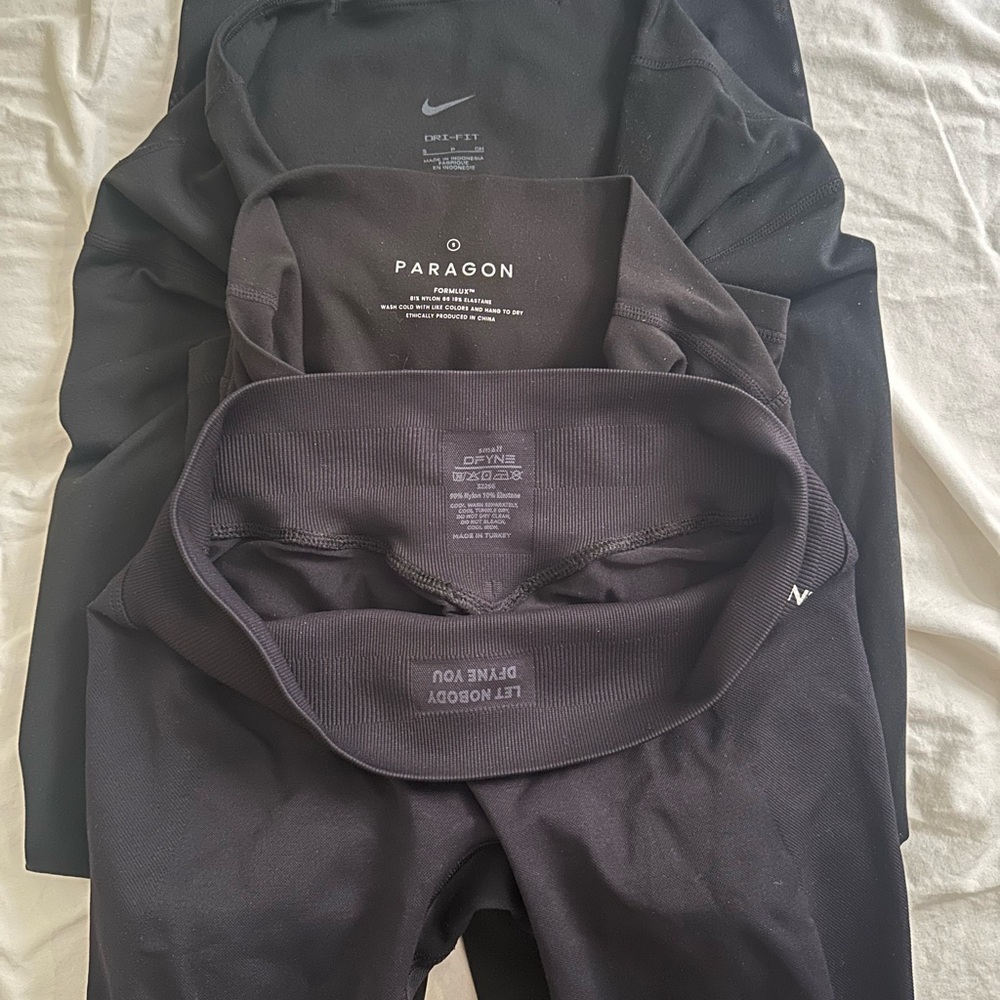 Set of 3 black leggings (Nike, Paragon Fitwear, Dfyne)
